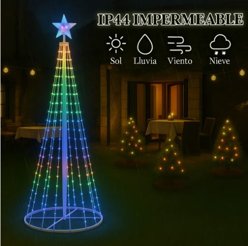 Arbol Navidad 2,10 Tiras Plegable Luzled