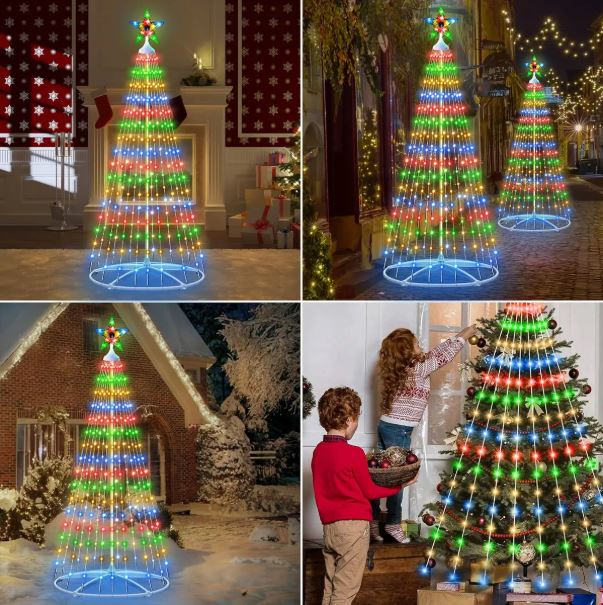 Arbol Navidad 2,10 Tiras Plegable Luzled