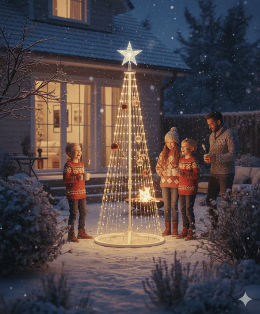 Arbol Navidad 2,10 Tiras Plegable Luzled